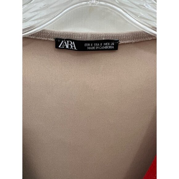 Zara micro-suede Mini Dress Color-Block Woman's size small - Picture 3 of 6